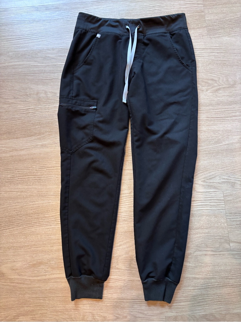 Figs Women’s Small Zamora Scrubs Jogger Pants Black Drawstring Nurse Hospital